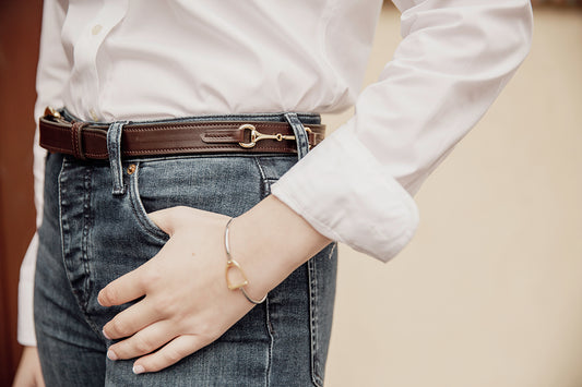 Connection – Horsebit Skinnbelte - Havana Brown