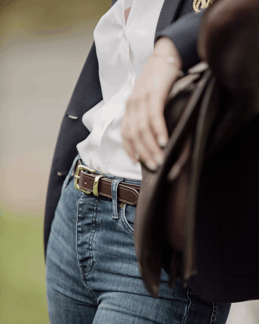 Elegance skinnbelte i italiensk skinn – Havana Brown – Hermines Story